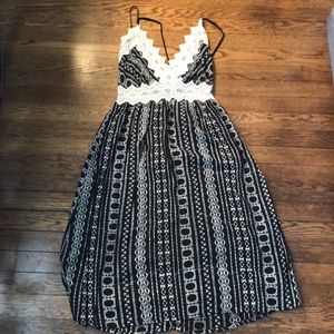 Beautiful black and white embroidered dress